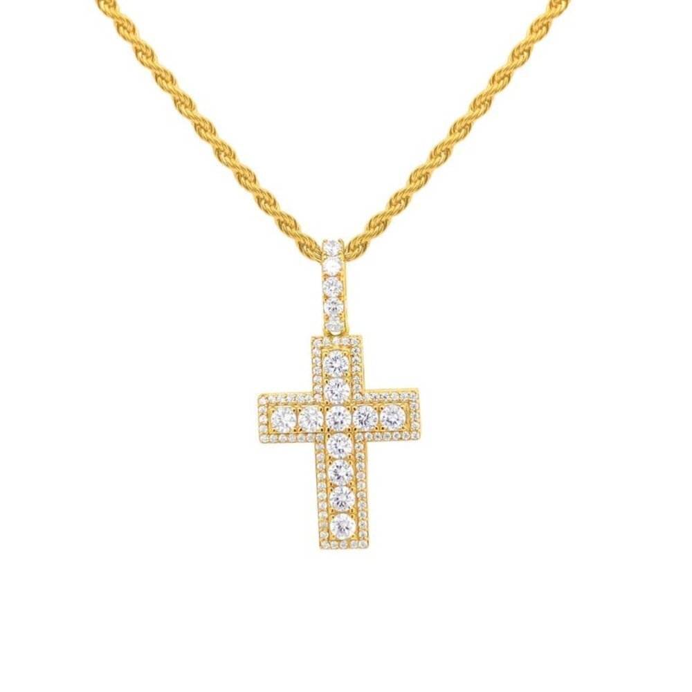 Women's Sterling Silver Diamond Cross Necklace Pendant